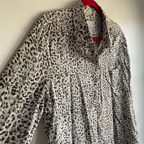 Rails Josephine Charcoal Watercolor Cheetah Blouse Size M - Picture 2 of 4
